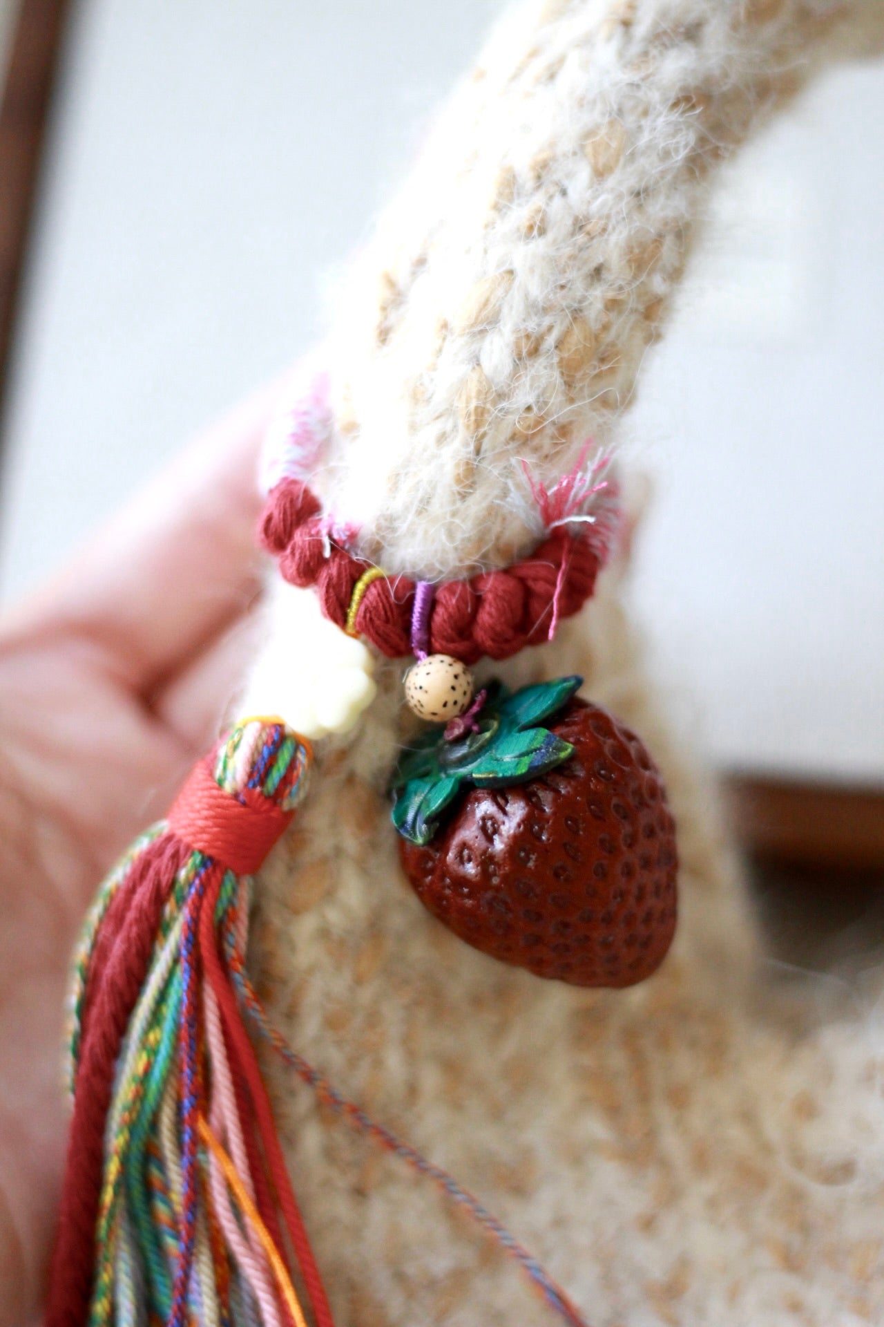 Red Padauk Wood Strawberry Chain Layard