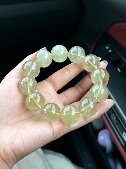 Natural Libyan Gold Tektite Desert Glass 19mm Beaded Bracelet