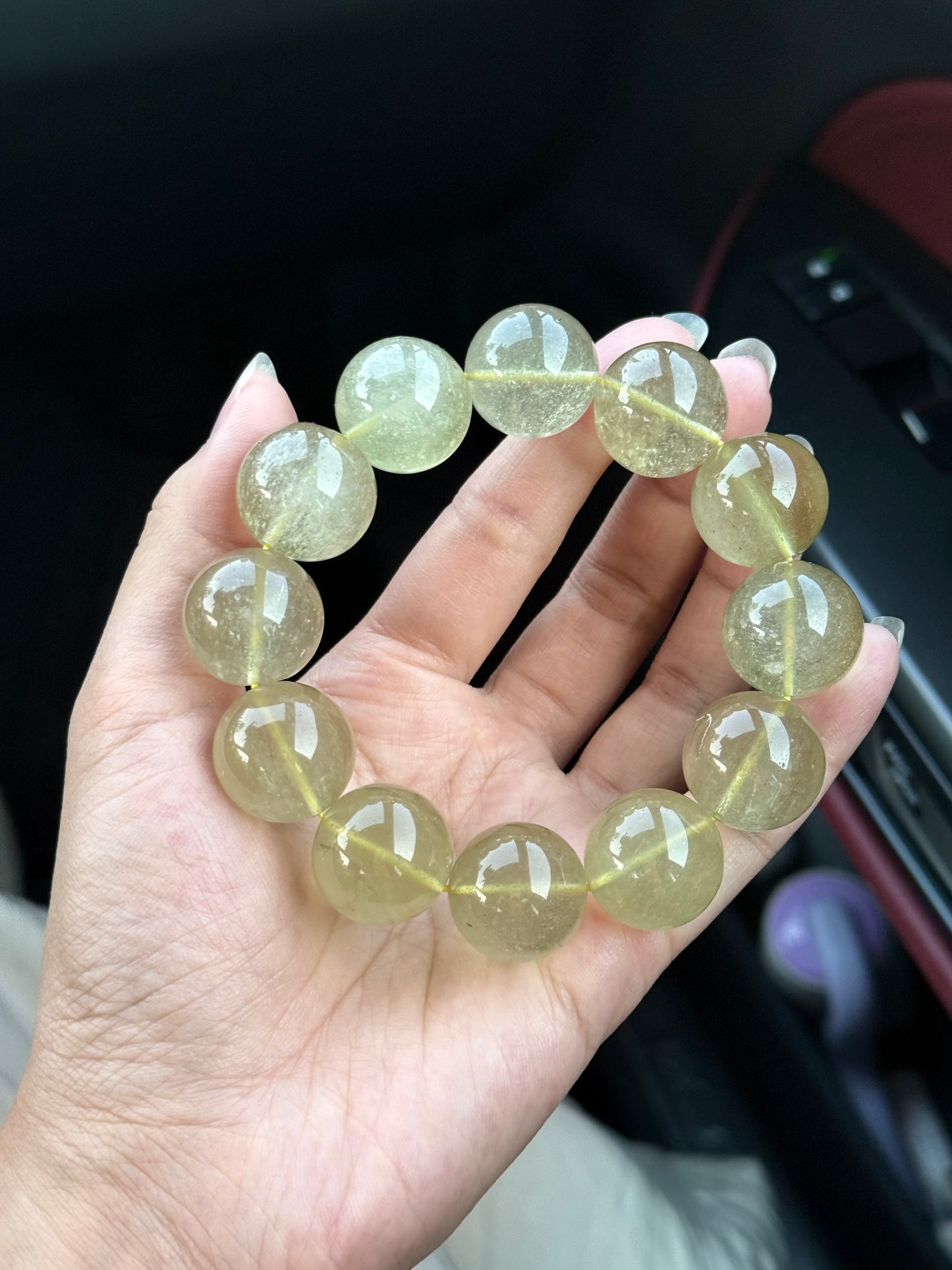 Natural Libyan Gold Tektite Desert Glass 19mm Beaded Bracelet