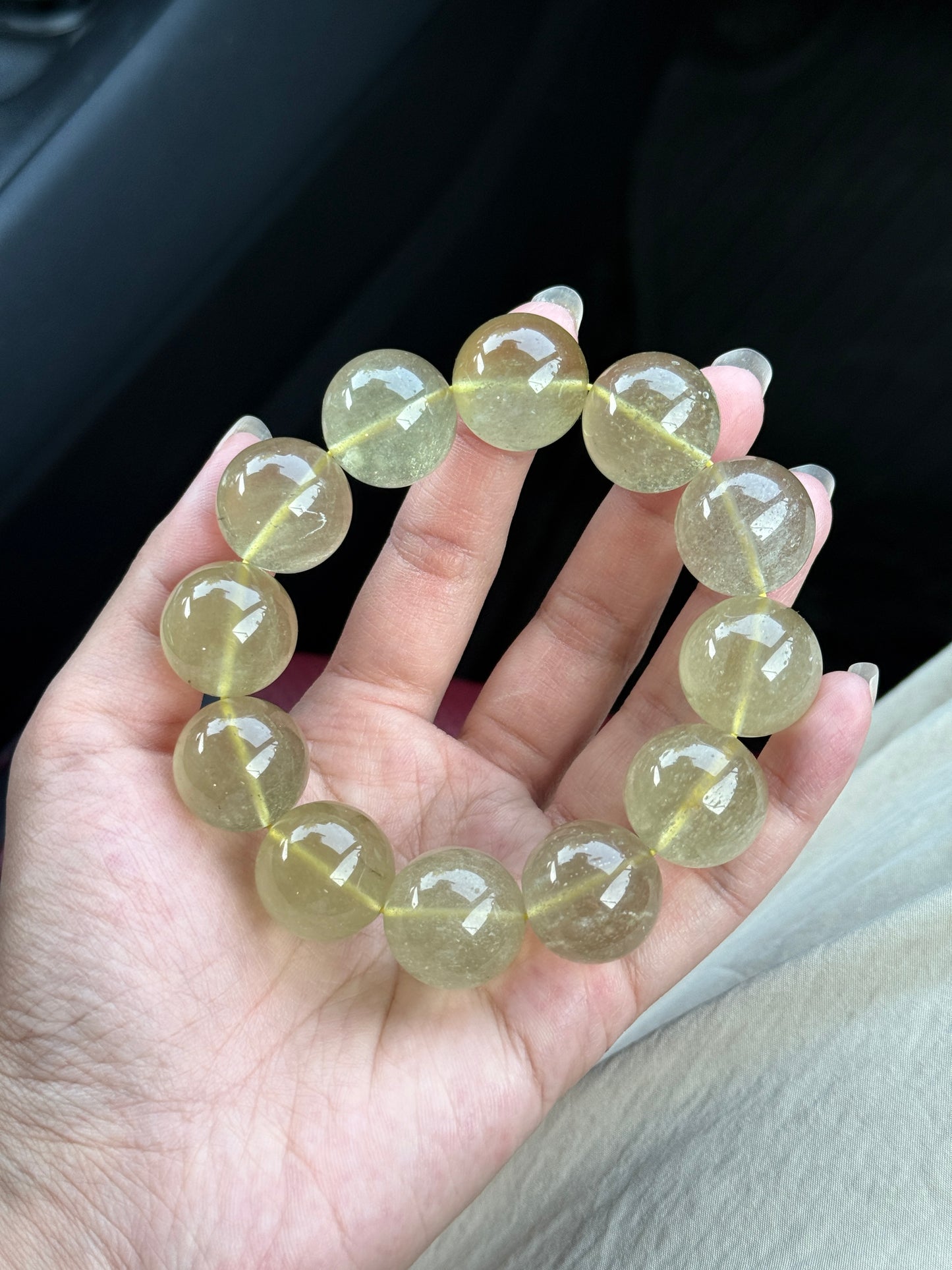 Natural Libyan Gold Tektite Desert Glass 19mm Beaded Bracelet