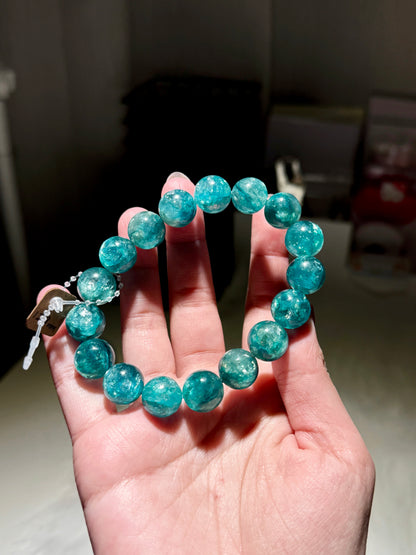Rare High Quality Green Emerald Fuchsite Mica Beaded Bracelet