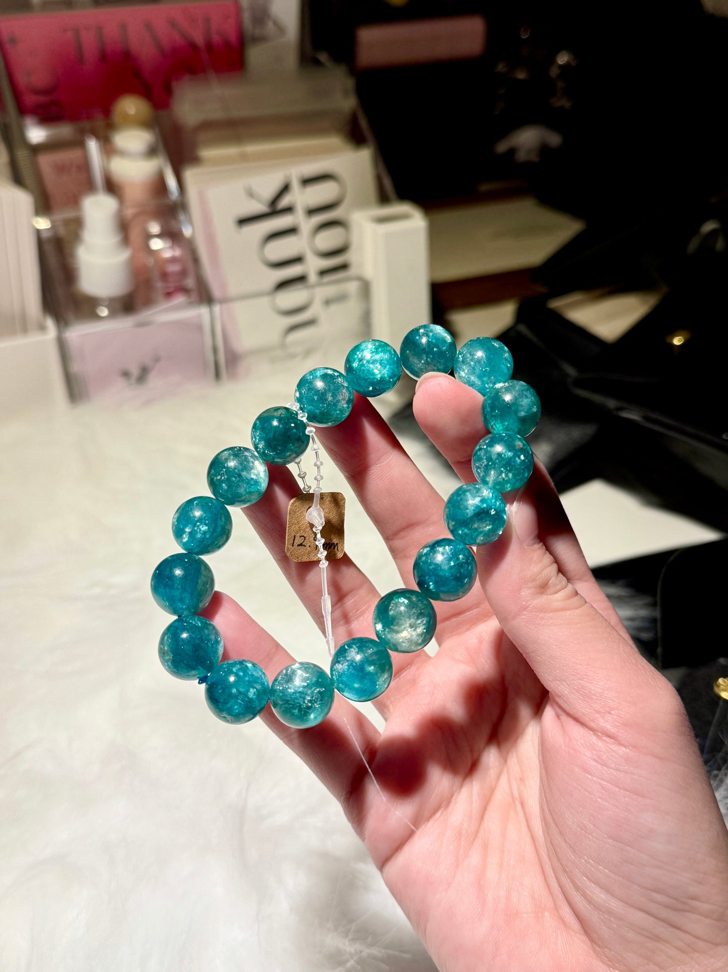 Rare High Quality Green Emerald Fuchsite Mica Beaded Bracelet