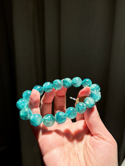Rare High Quality Green Emerald Fuchsite Mica Beaded Bracelet