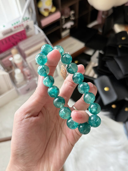 Rare High Quality Green Emerald Fuchsite Mica Beaded Bracelet