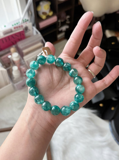 Rare High Quality Green Emerald Fuchsite Mica Beaded Bracelet