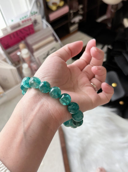 Rare High Quality Green Emerald Fuchsite Mica Beaded Bracelet
