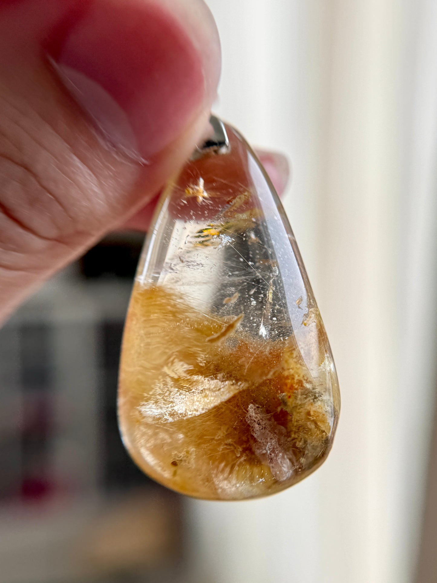 Golden Rutile Pear Shaped Pendant