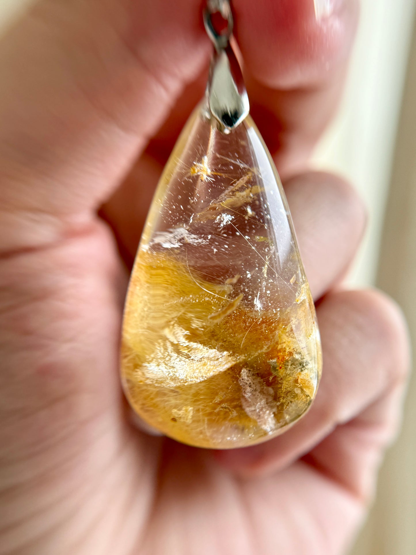 Golden Rutile Pear Shaped Pendant