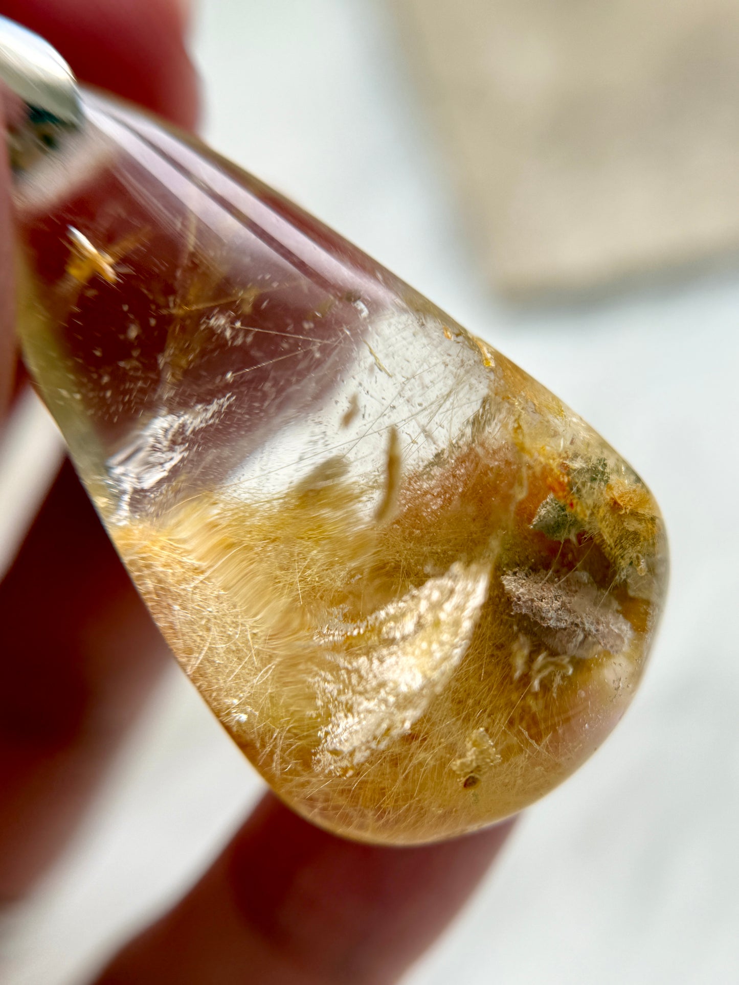 Golden Rutile Pear Shaped Pendant
