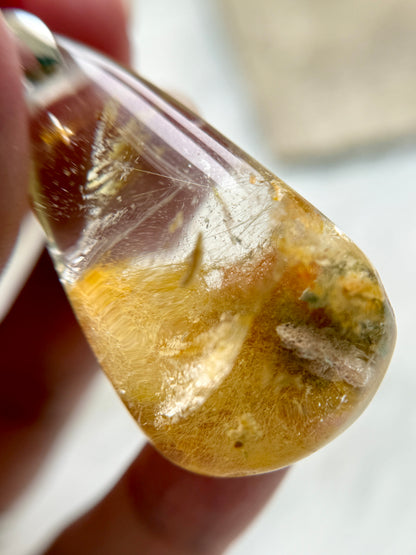 Golden Rutile Pear Shaped Pendant