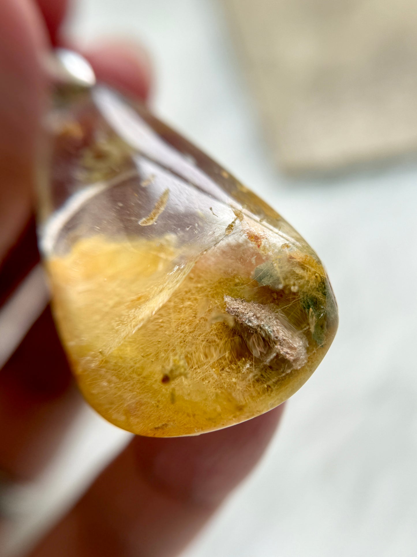 Golden Rutile Pear Shaped Pendant