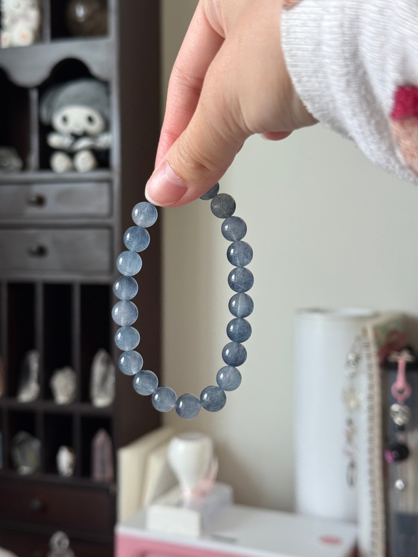 Blue Rabbit Hair Quartz 8.9mm