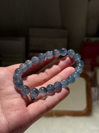 Blue Rabbit Hair Quartz 8.9mm