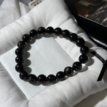 Black Rutile Quartz Beaded Bracelet