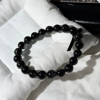 Black Rutile Quartz Beaded Bracelet