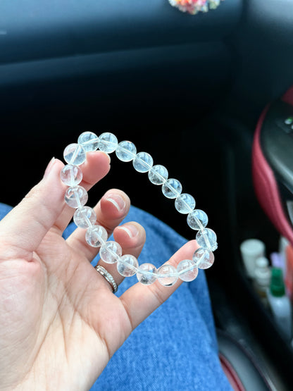 Blue Needle Quartz Angel Feather Bracelet 10.3mm
