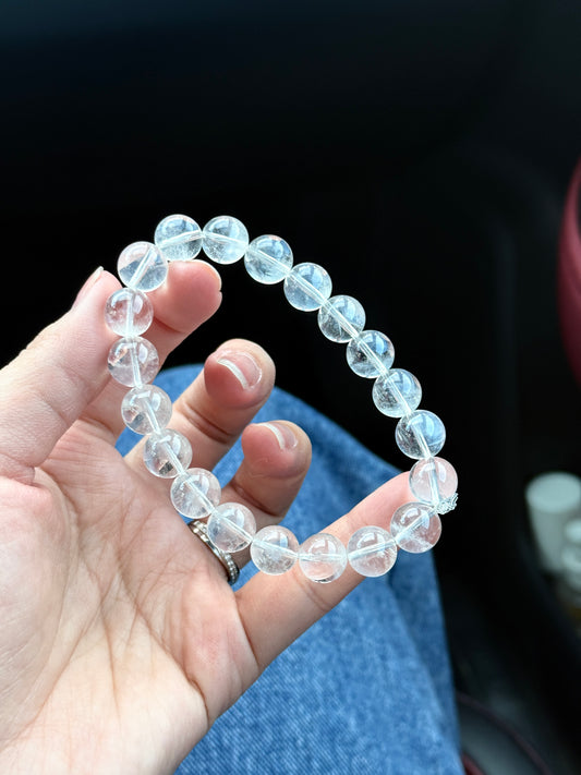 Blue Needle Quartz Angel Feather Bracelet 10.3mm