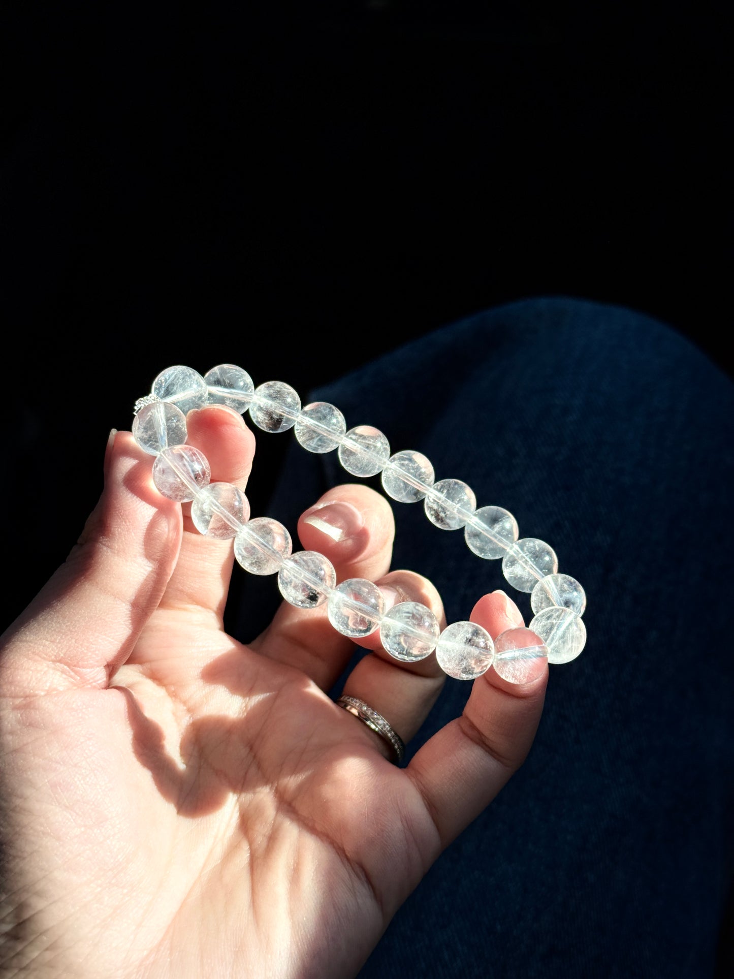 Blue Needle Quartz Angel Feather Bracelet 10.3mm