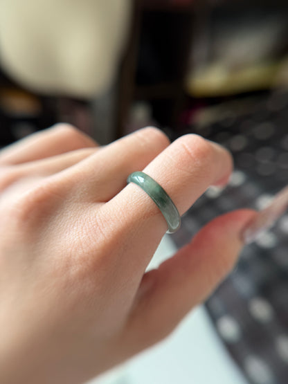 Natural Grade A Guatemala Jade ring band US 9.5