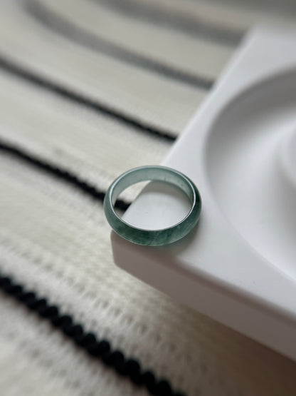 Natural Grade A Guatemala Jade ring band US 9.5