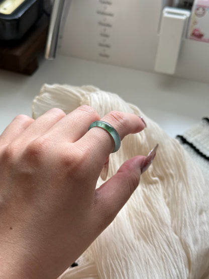 Natural Grade A Guatemala Jade ring band US 9.5