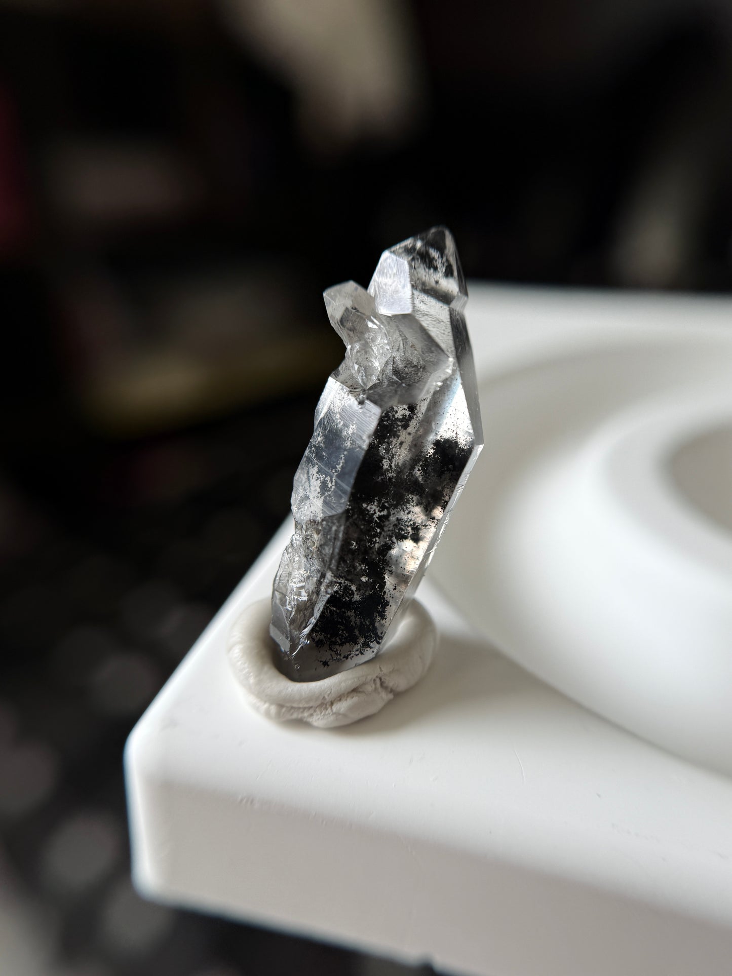 Herkimer Diamond with Black Hydrocarbon 4.6g