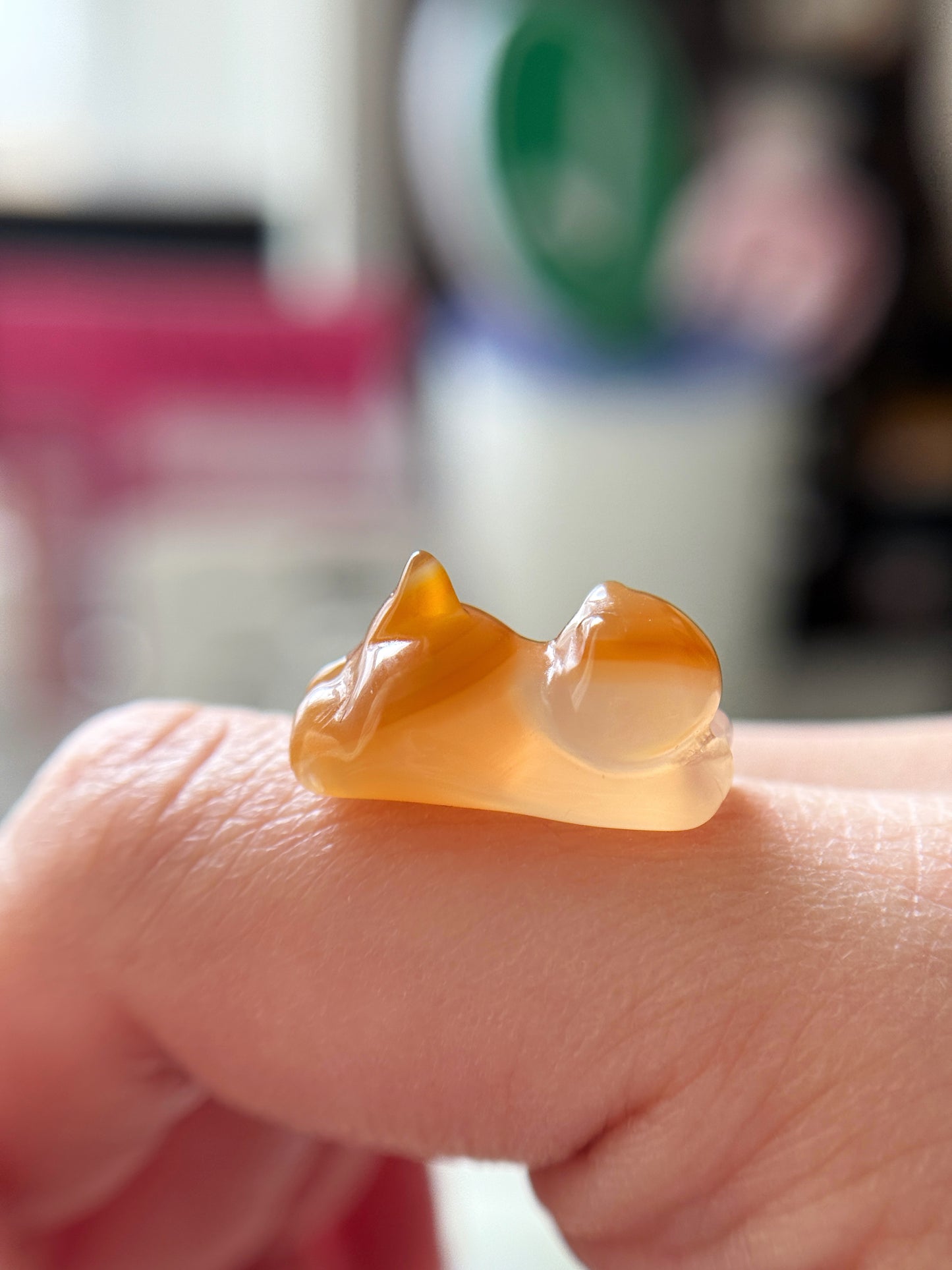 Orange Lucky Cat Agate 瑪瑙趴趴貓