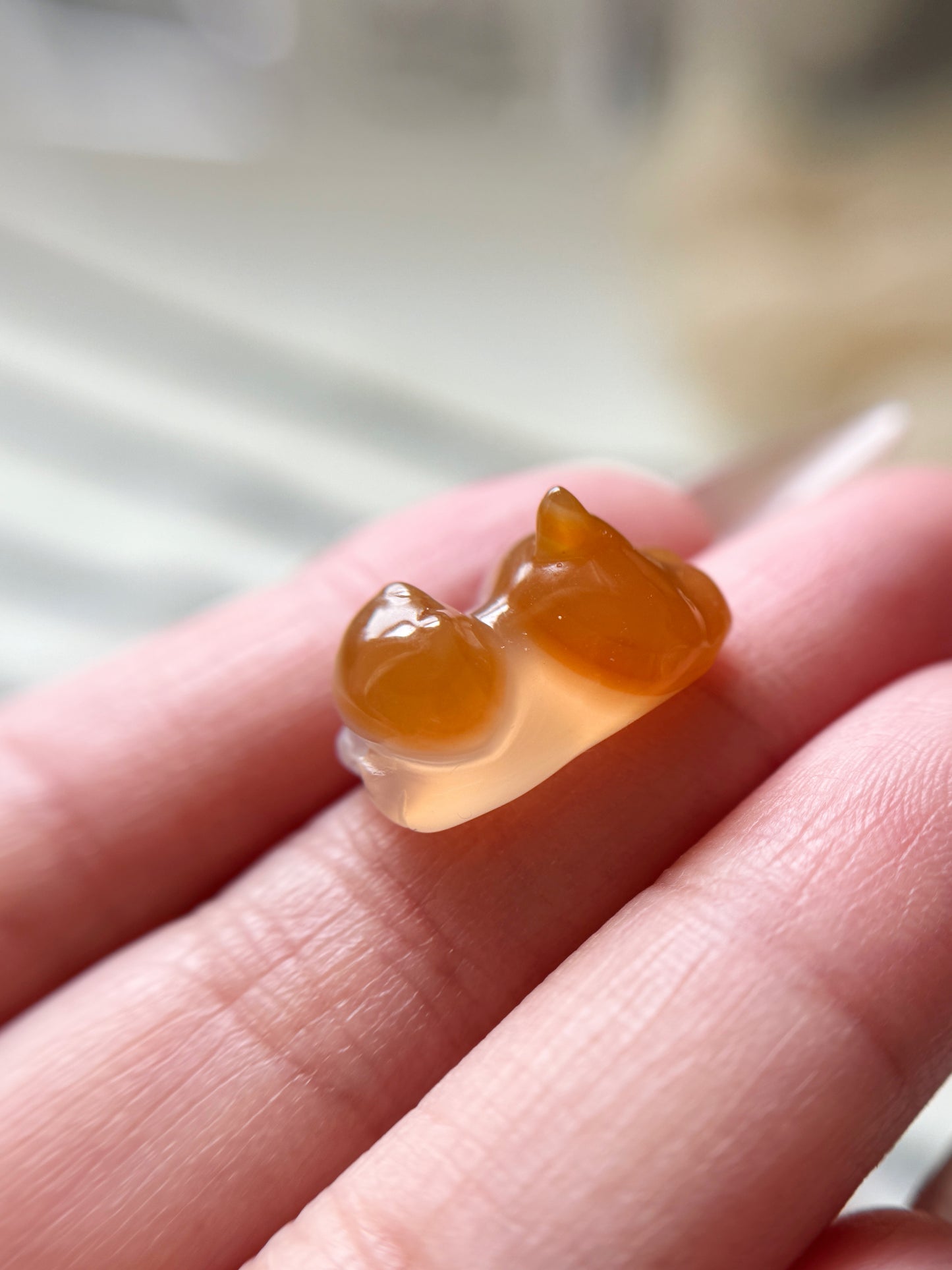 Orange Lucky Cat Agate 瑪瑙趴趴貓