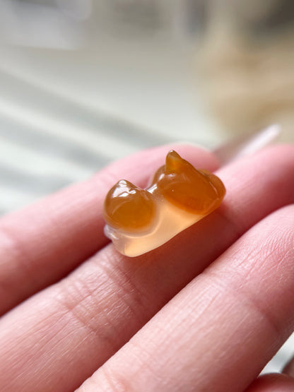 Orange Lucky Cat Agate 瑪瑙趴趴貓