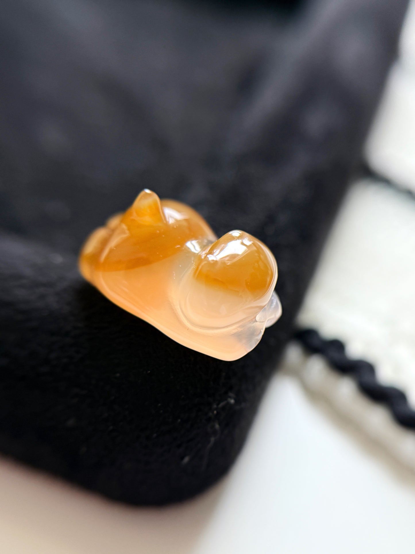 Orange Lucky Cat Agate 瑪瑙趴趴貓