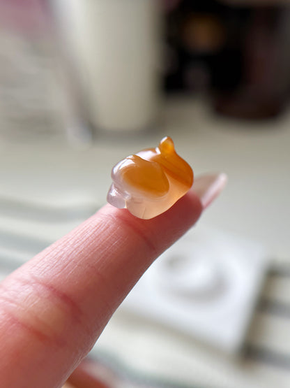 Orange Lucky Cat Agate 瑪瑙趴趴貓