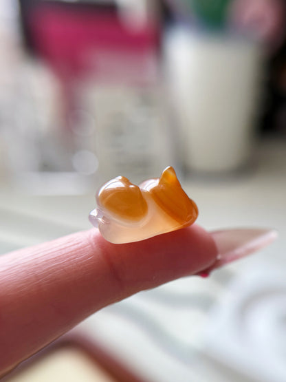 Orange Lucky Cat Agate 瑪瑙趴趴貓