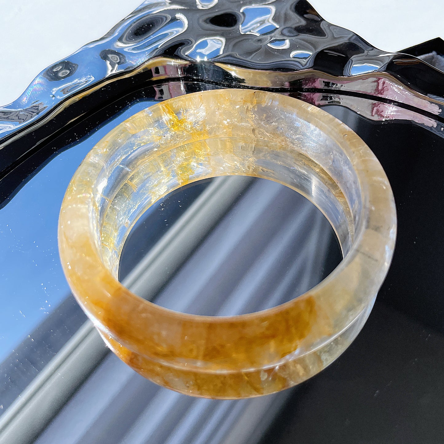 Yellow Hematoid Quartz Bangle