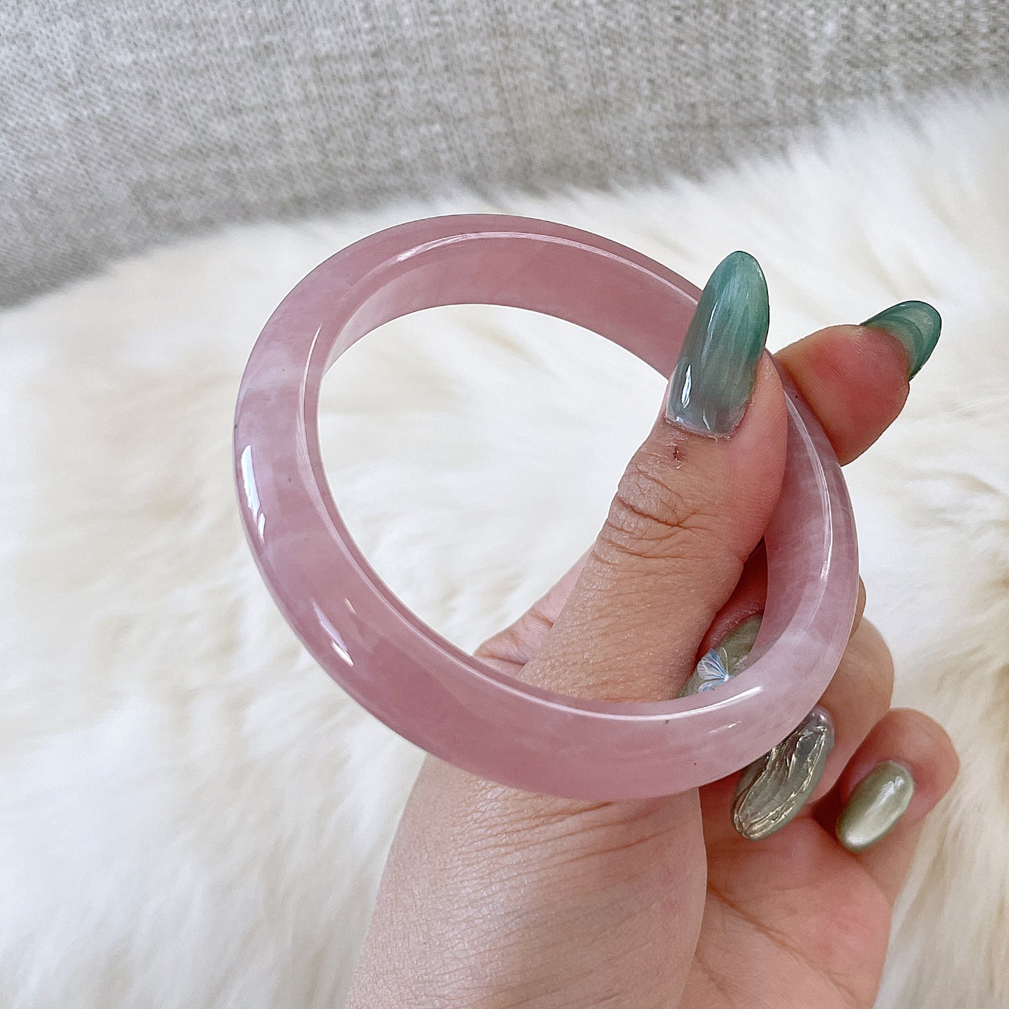 Milky Rose Quartz Bangle