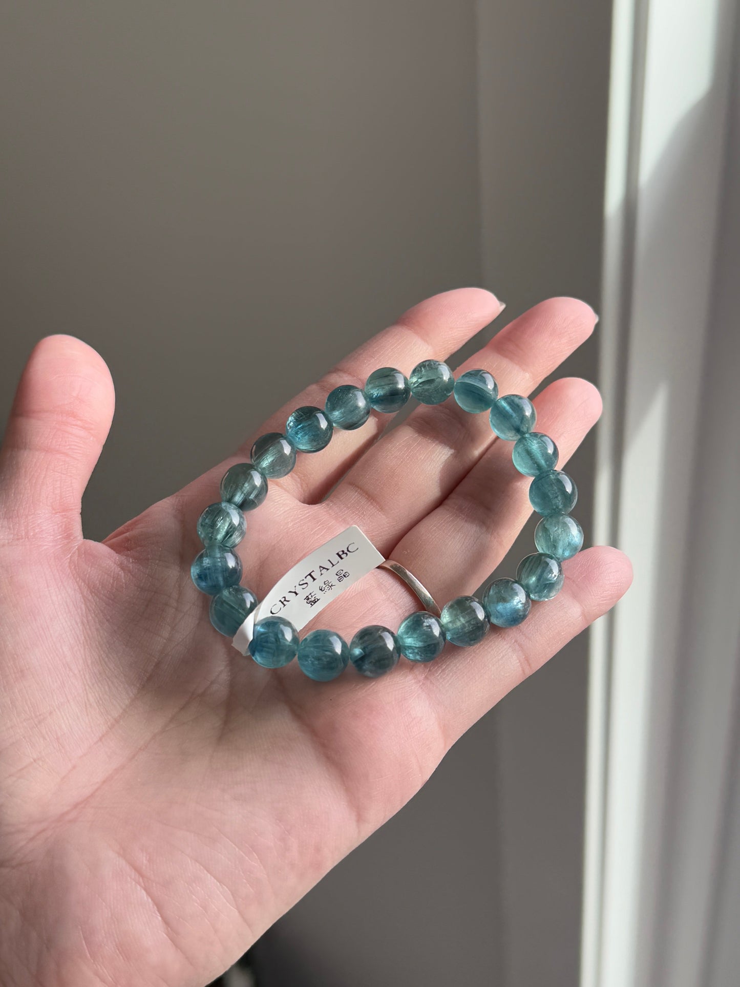 Ultra High Quality Rare Green Blue Kyanite Bead Bracelet