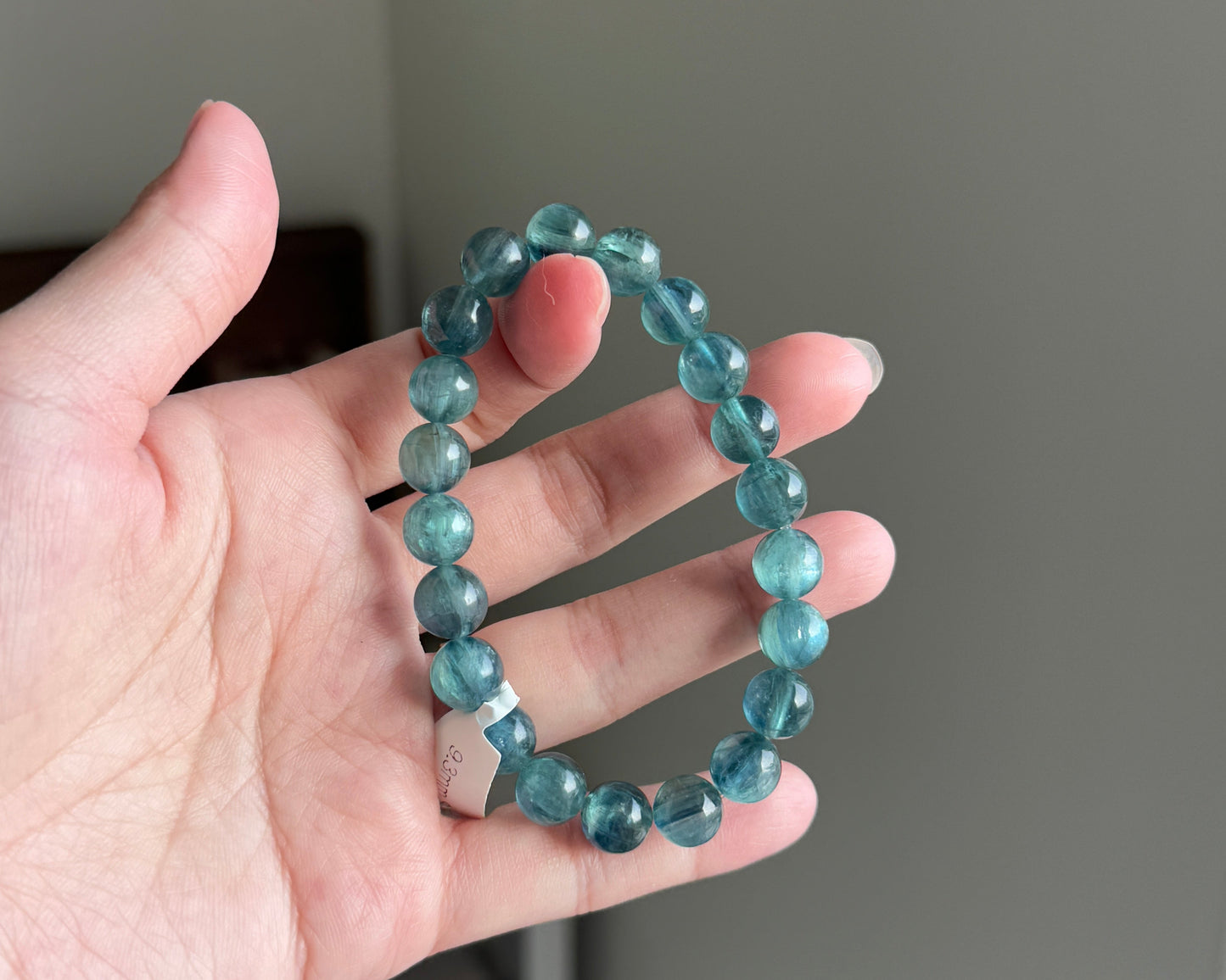 Ultra High Quality Rare Green Blue Kyanite Bead Bracelet