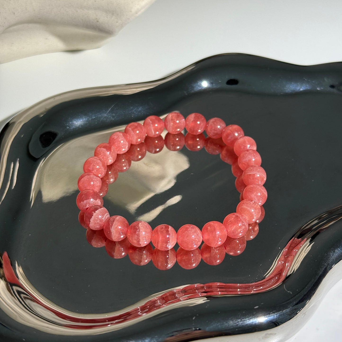 High Grade Gemmy Rhodonite Beaded Bracelet 紅紋石