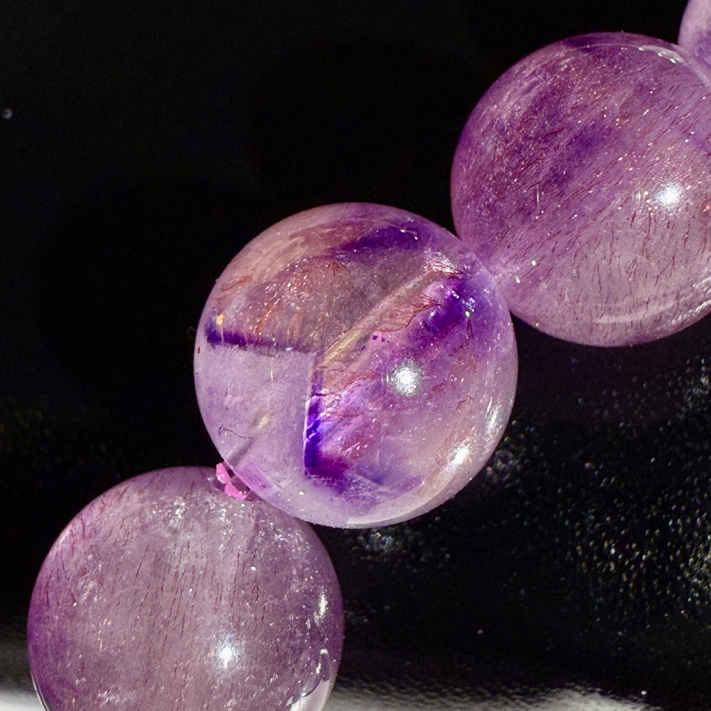 Purple Pink Super Seven Beaded Bracelet 紫粉超七