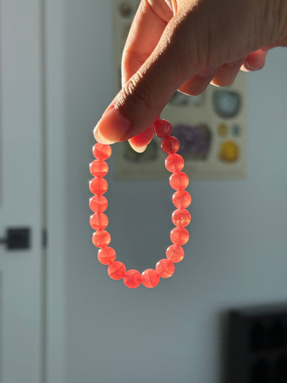 High Grade Gemmy Rhodonite Beaded Bracelet 紅紋石