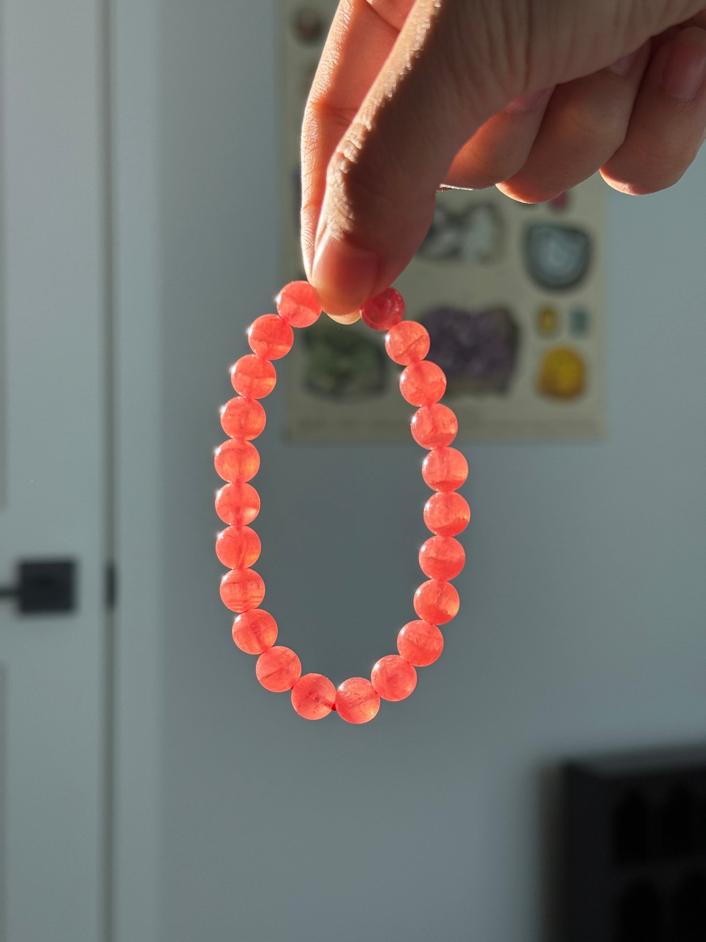 High Grade Gemmy Rhodonite Beaded Bracelet 紅紋石