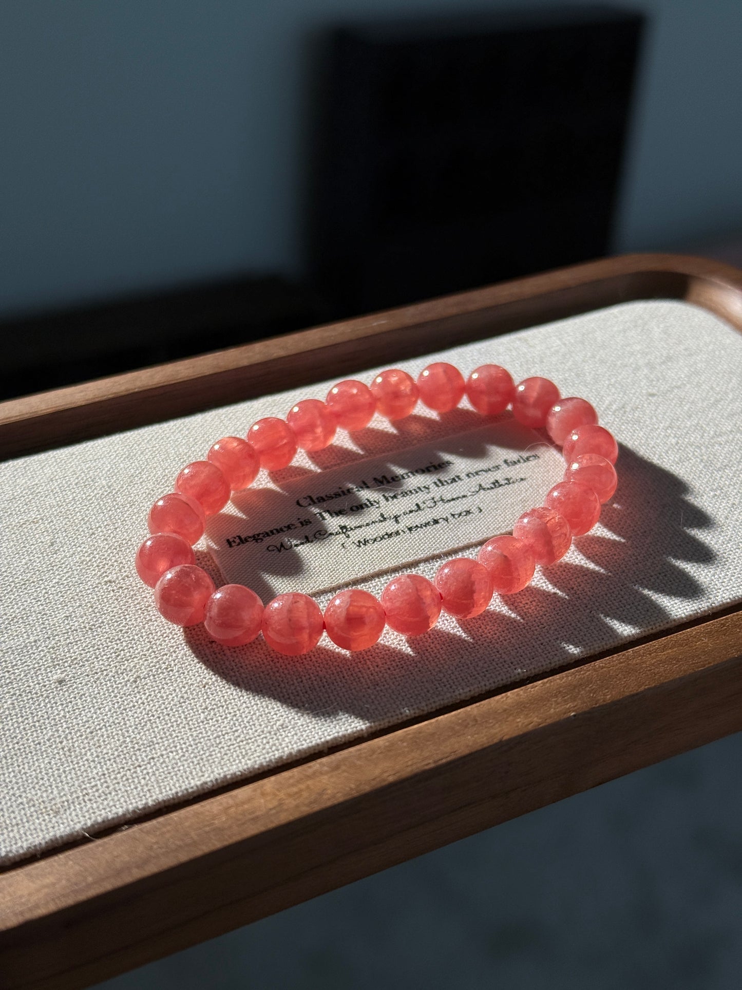 High Grade Gemmy Rhodonite Beaded Bracelet 紅紋石
