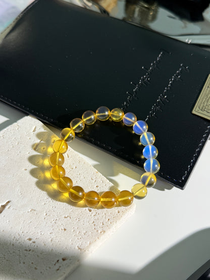 Dominican Blue Amber 9mm with inclusion