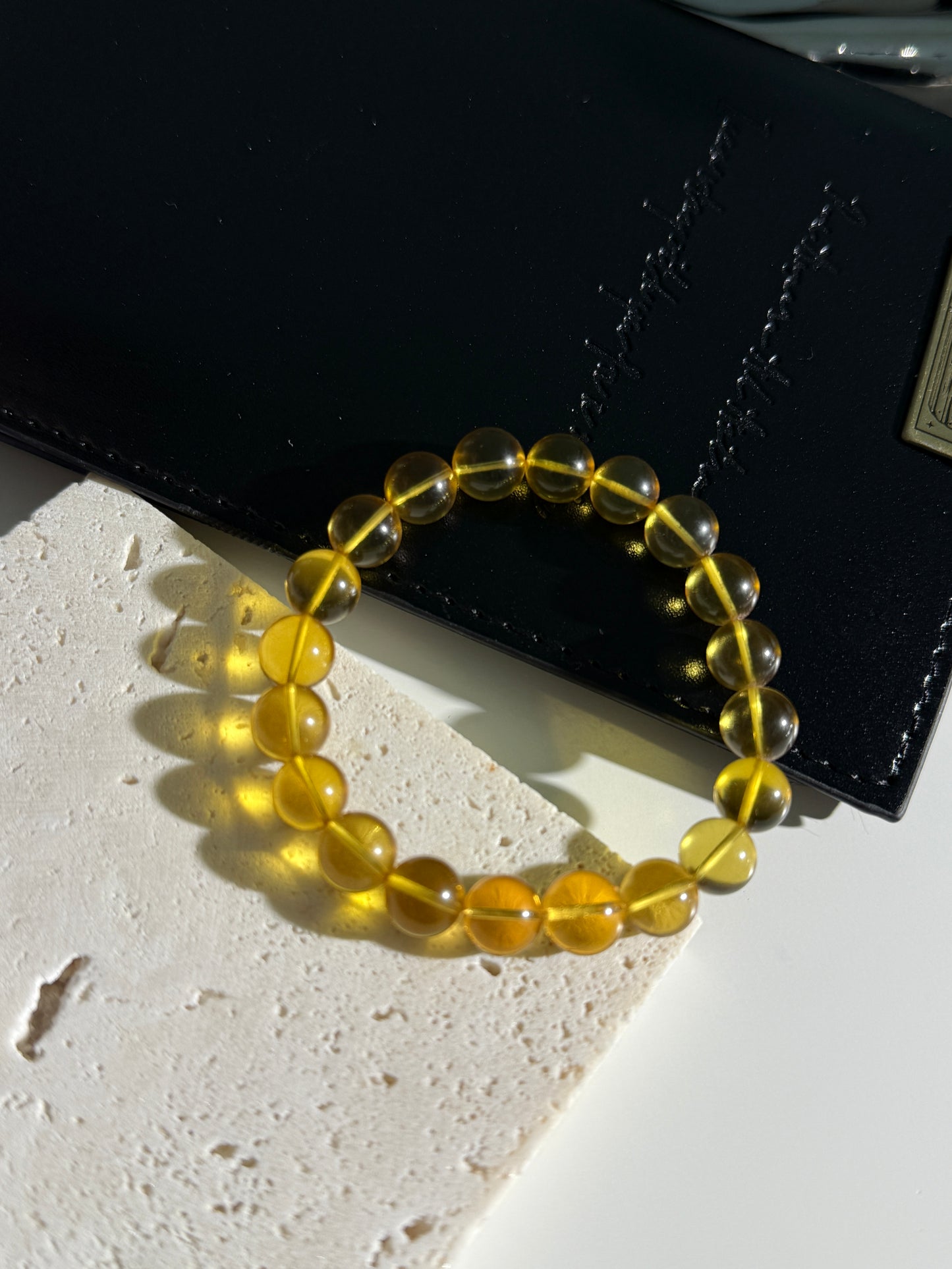 Dominican Blue Amber 9mm with inclusion