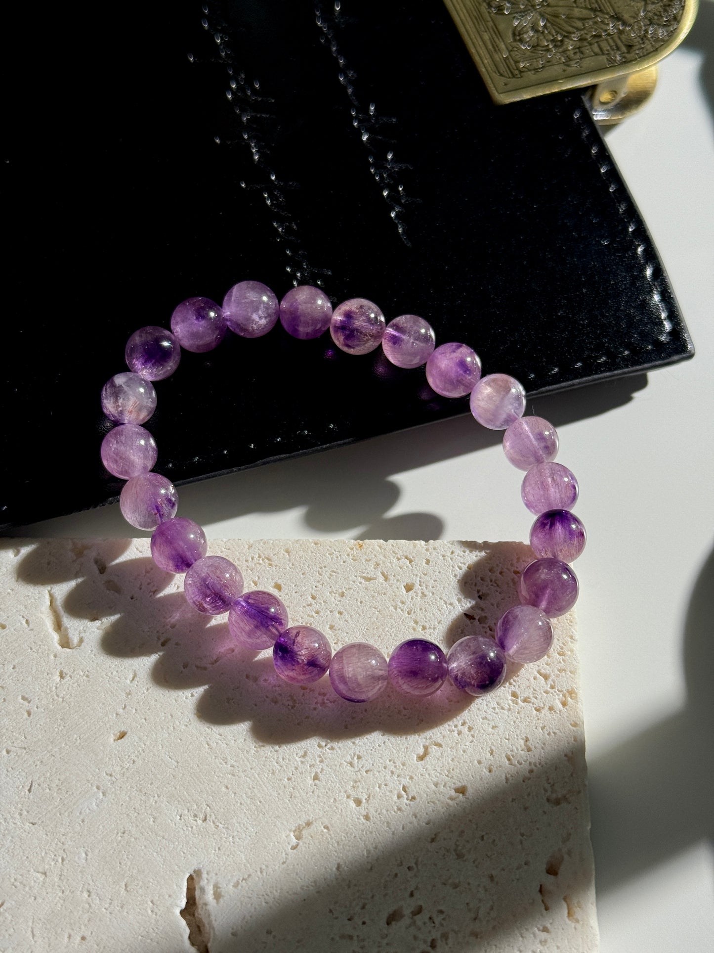 Purple Pink Super Seven Beaded Bracelet 紫粉超七