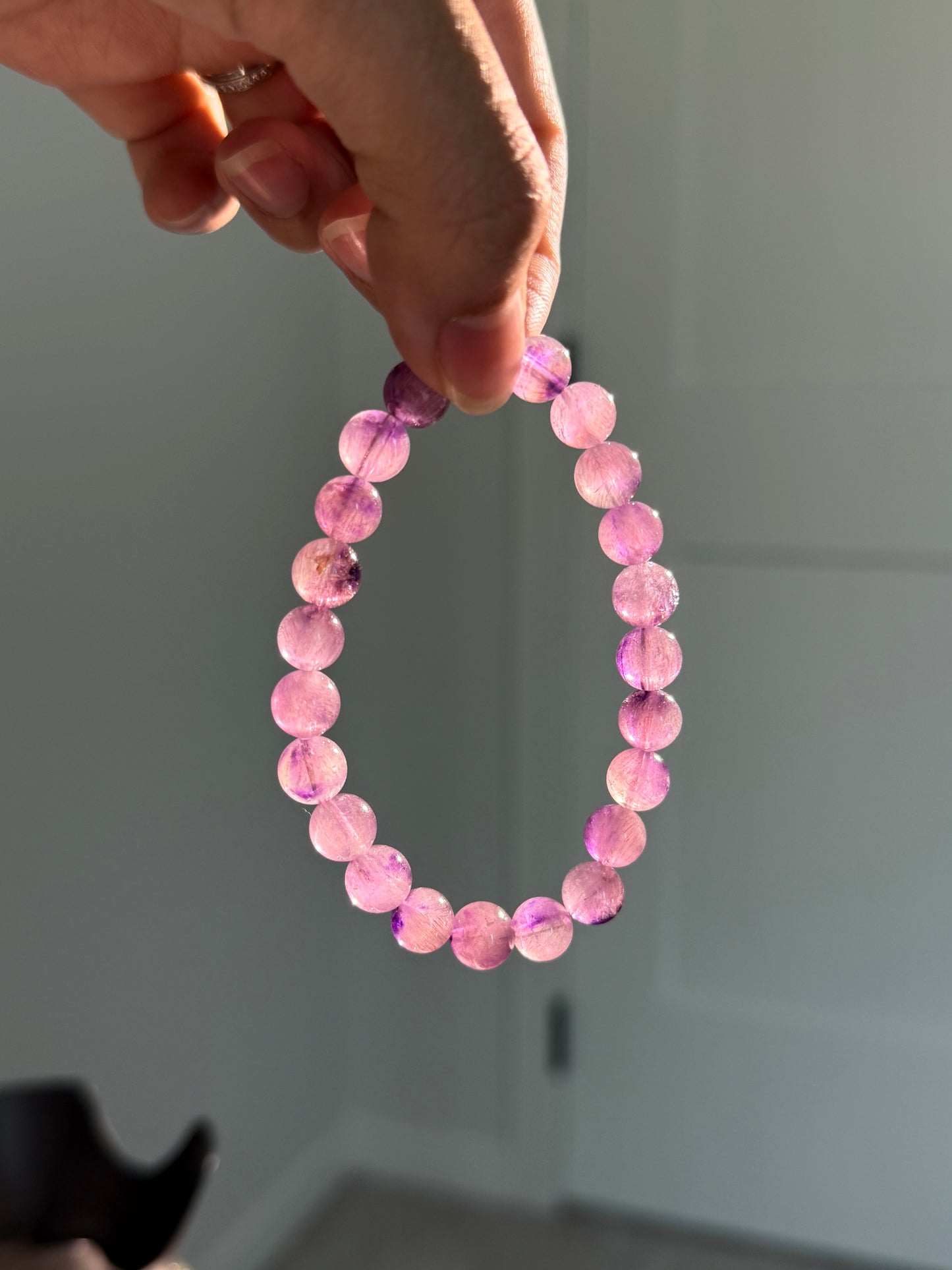 Purple Pink Super Seven Beaded Bracelet 紫粉超七