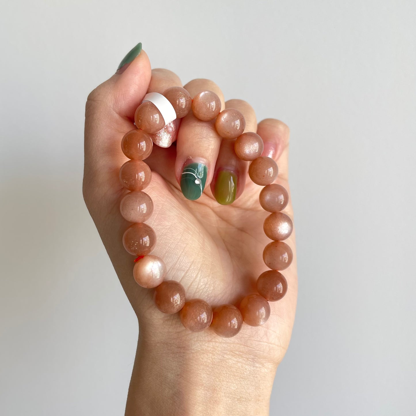 Orange Moonstone Bracelet | Double Sided Flash