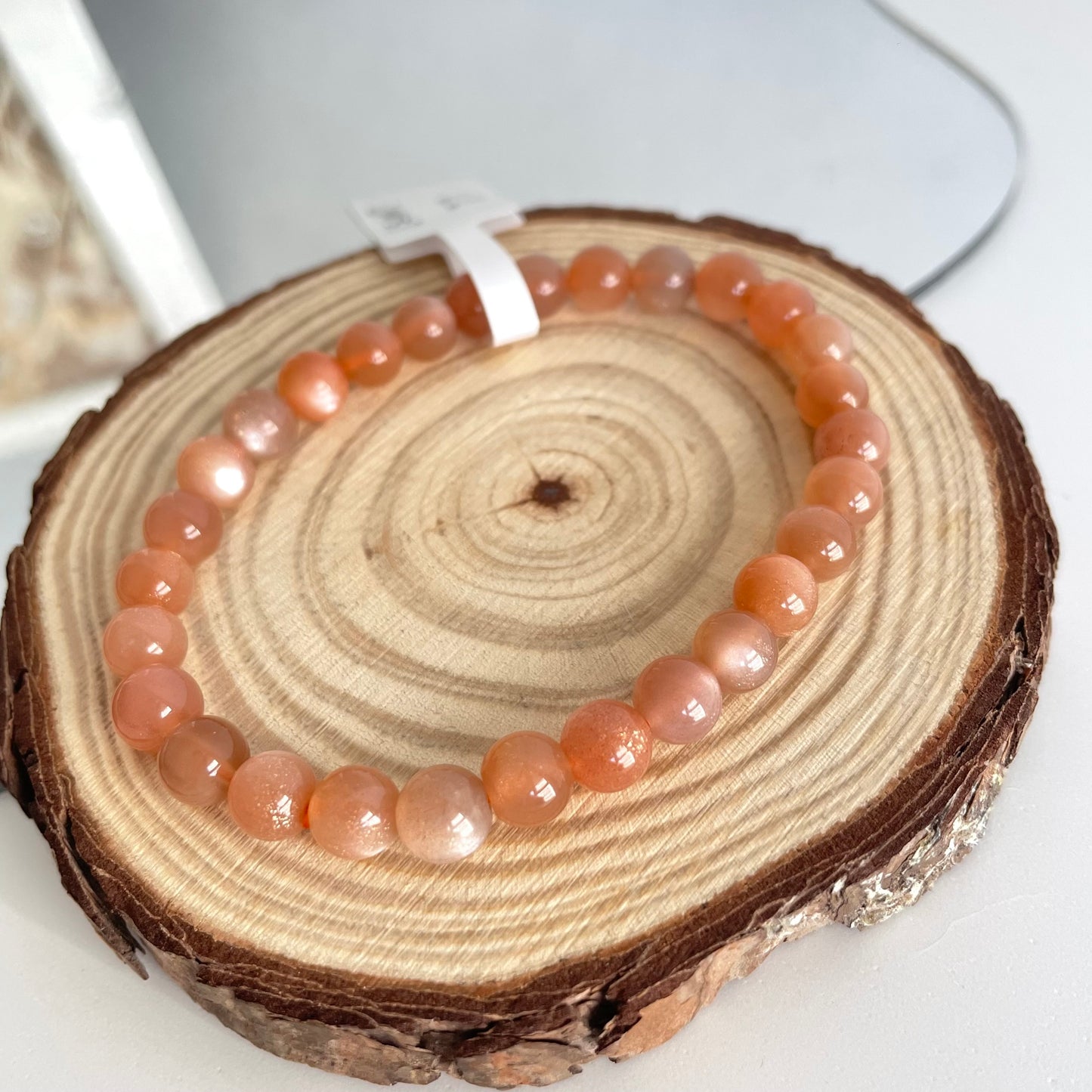 Orange Moonstone Bracelet | Double Sided Flash