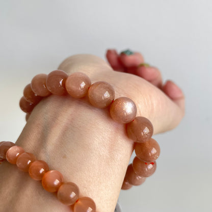 Orange Moonstone Bracelet | Double Sided Flash