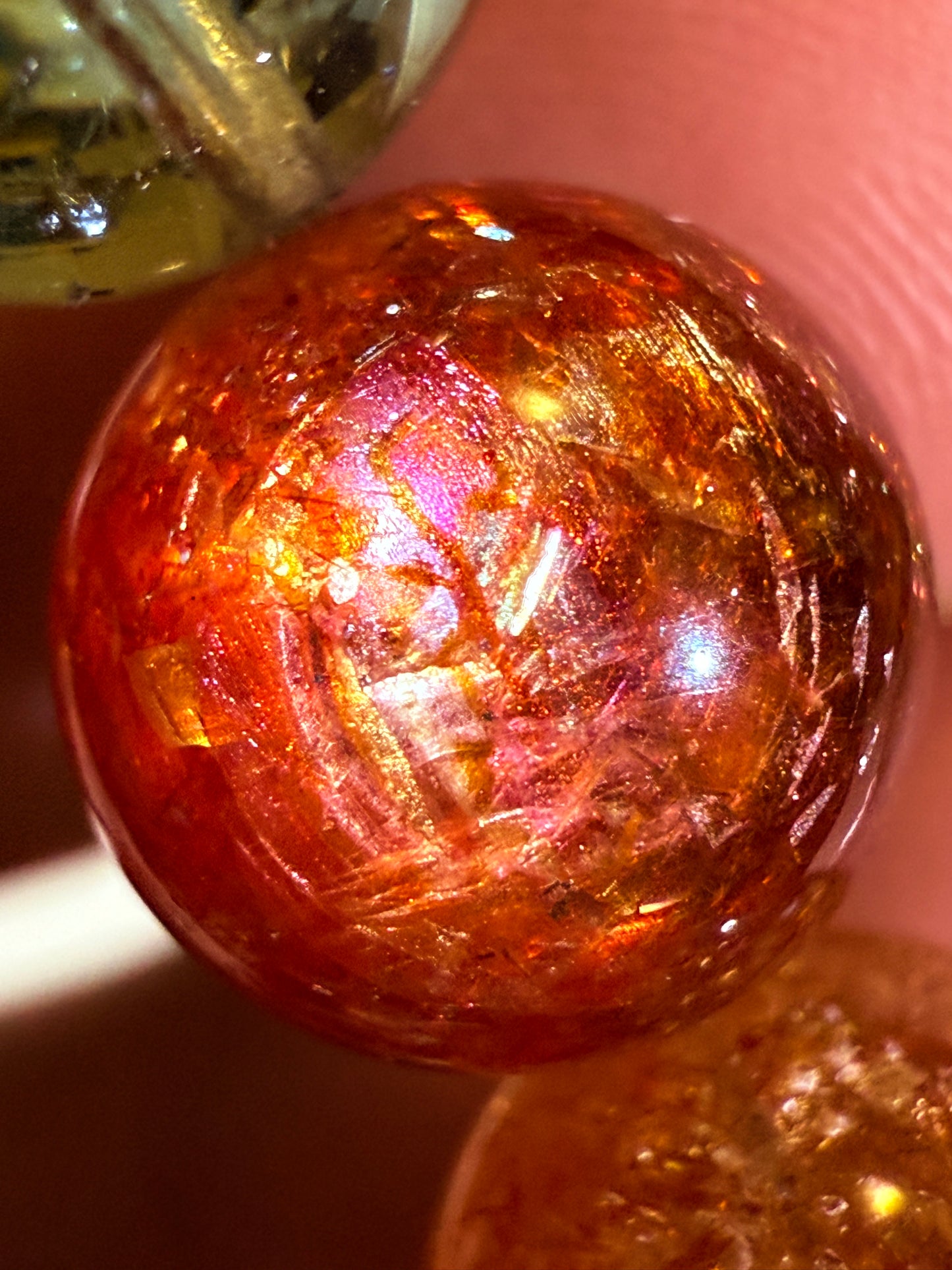 Tanzania Arusha Sunstone 10mm Beaded Bracelet