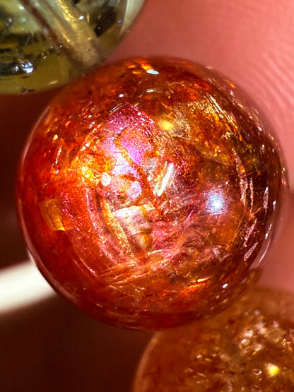 Tanzania Arusha Sunstone 10mm Beaded Bracelet